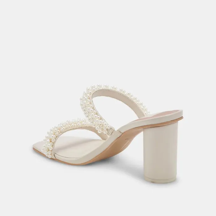 Dolce Vita Noel Heels Vanilla Pearls Women Sandals