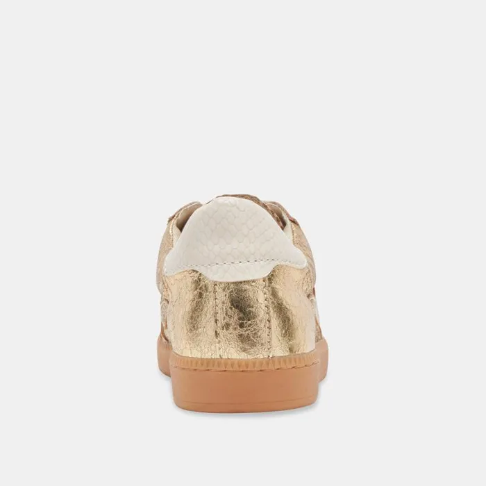 Dolce Vita Notice Sneakers Gold Distressed Leather Women Sneakers