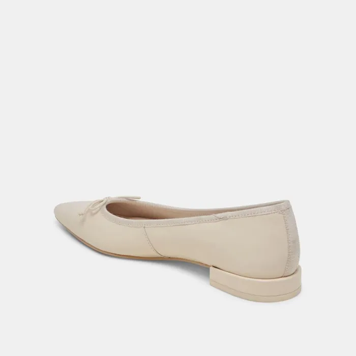 Dolce Vita Palani Ballet Flats Creme Crinkle Patent Women Flats and Loafers