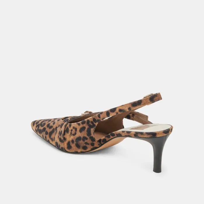 Dolce Vita Pamla Mid Wide Heels Leopard Suede Women Heels