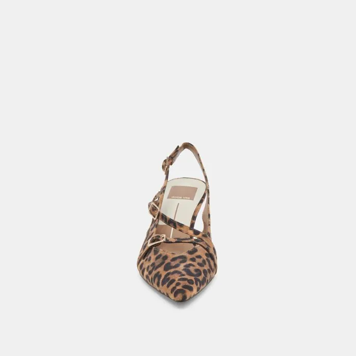 Dolce Vita Pamla Mid Wide Heels Leopard Suede Women Heels