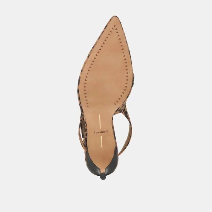 Dolce Vita Pamla Mid Wide Heels Leopard Suede Women Heels