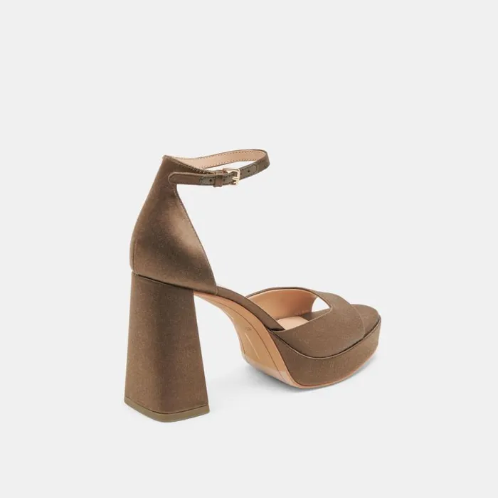 Dolce Vita Pandro Heels Olive Satin Women Heels