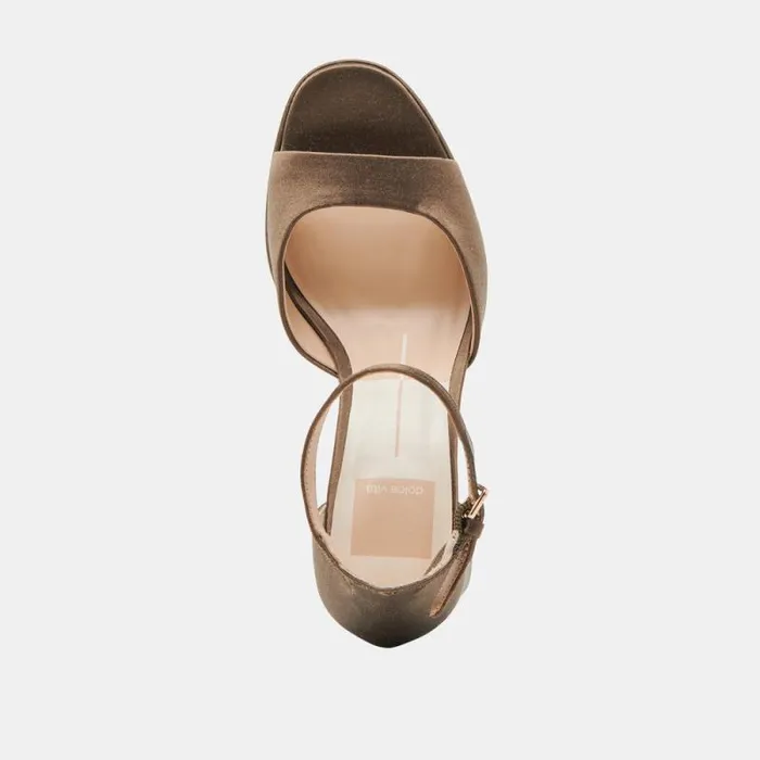 Dolce Vita Pandro Heels Olive Satin Women Heels