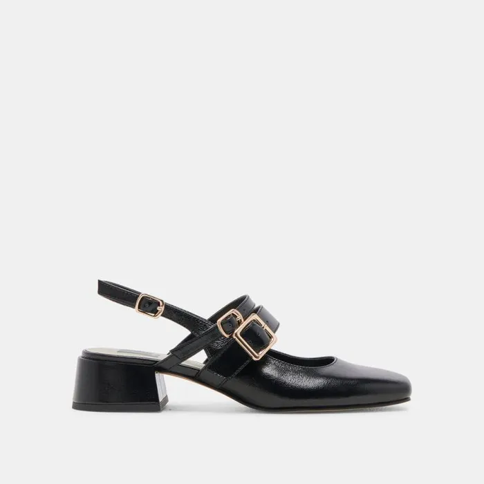 Dolce Vita Patzy Heels Midnight Crinkle Patent Leather Women Heels