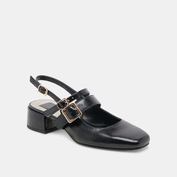 Dolce Vita Patzy Heels Midnight Crinkle Patent Leather Women Heels