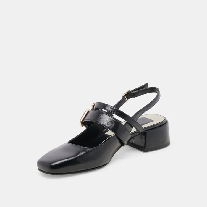 Dolce Vita Patzy Heels Midnight Crinkle Patent Leather Women Heels