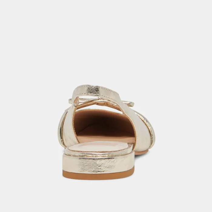 Dolce Vita Payge Flats Platinum Distressed Leather Women Flats and Loafers