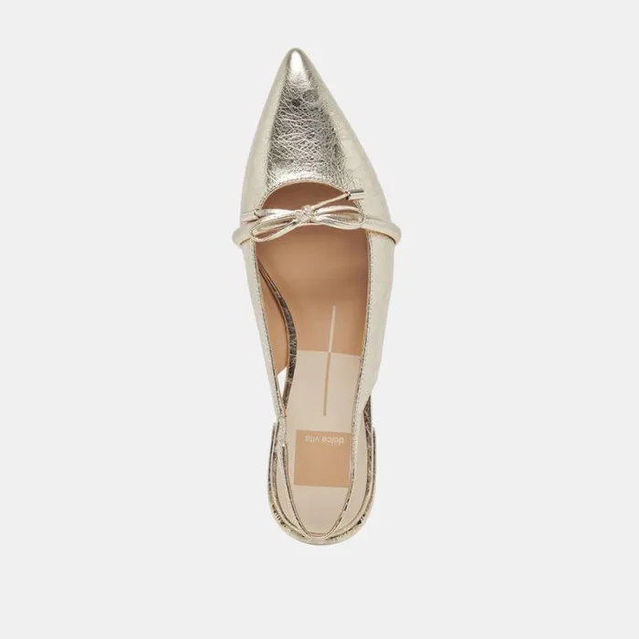 Dolce Vita Payge Flats Platinum Distressed Leather Women Flats and Loafers