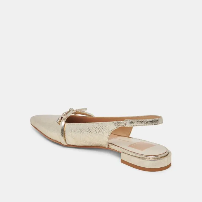 Dolce Vita Payge Flats Platinum Distressed Leather Women Flats and Loafers