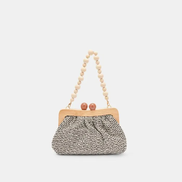 Dolce Vita Randy Clutch Black White Knit Women Handbags