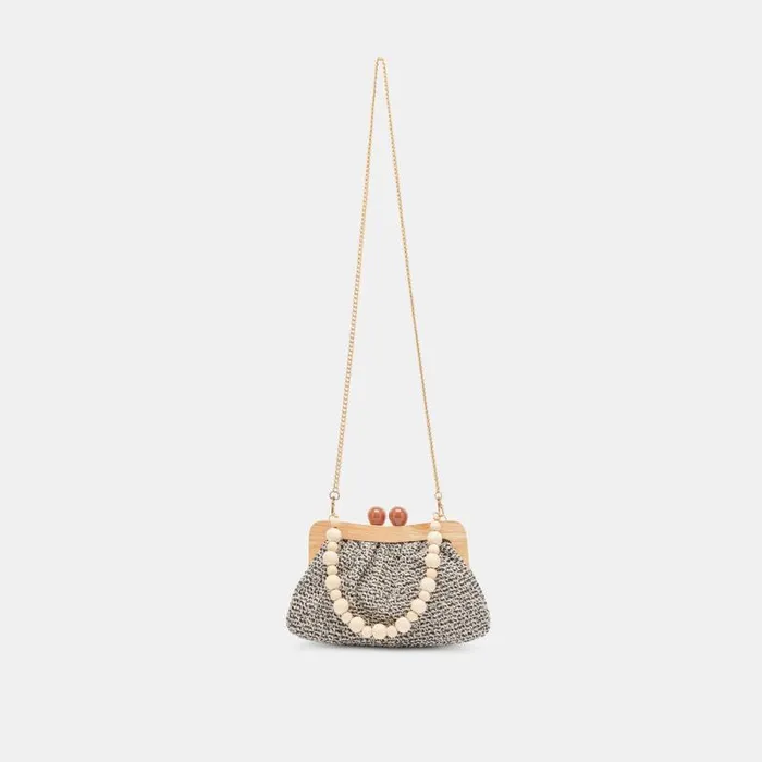 Dolce Vita Randy Clutch Black White Knit Women Handbags