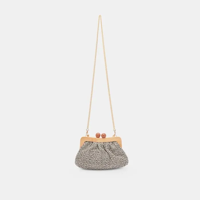 Dolce Vita Randy Clutch Black White Knit Women Handbags
