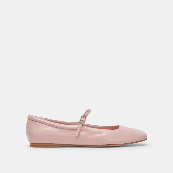 Dolce Vita Reyes Ballet Flats Pink Crinkle Patent Women Flats and Loafers