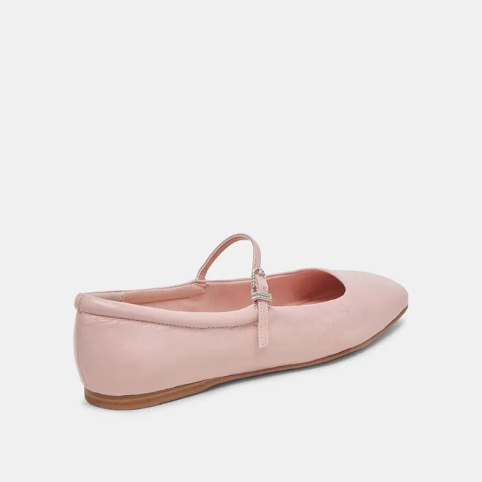 Dolce Vita Reyes Ballet Flats Pink Crinkle Patent Women Flats and Loafers