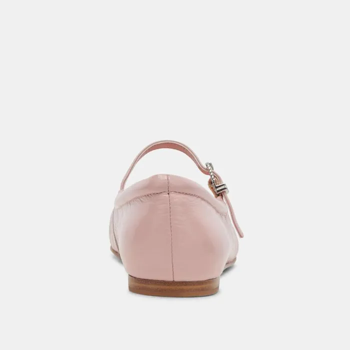 Dolce Vita Reyes Ballet Flats Pink Crinkle Patent Women Flats and Loafers