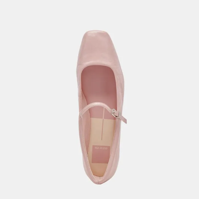 Dolce Vita Reyes Ballet Flats Pink Crinkle Patent Women Flats and Loafers