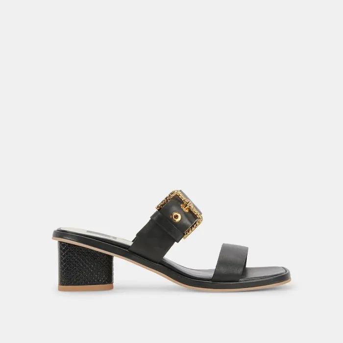 Dolce Vita Riva Sandals Black Leather Women Sandals