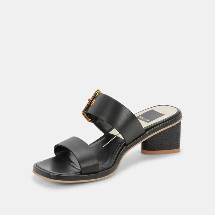 Dolce Vita Riva Sandals Black Leather Women Sandals