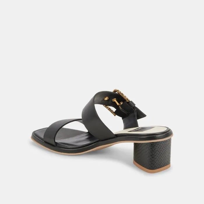 Dolce Vita Riva Sandals Black Leather Women Sandals