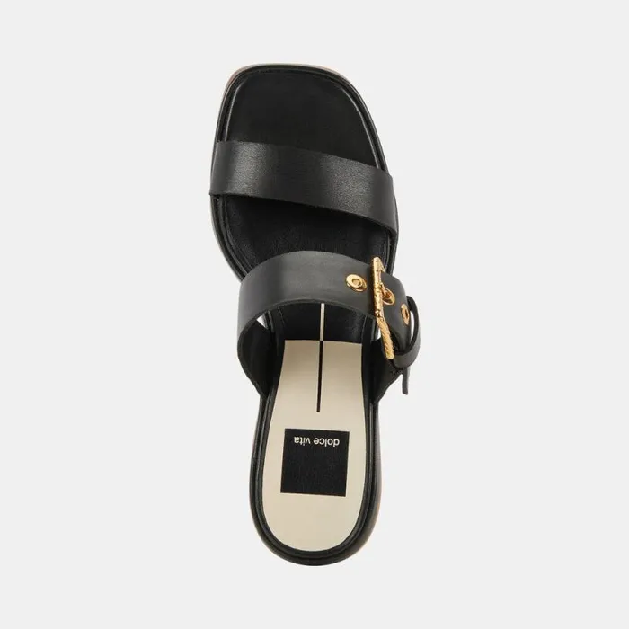Dolce Vita Riva Sandals Black Leather Women Sandals