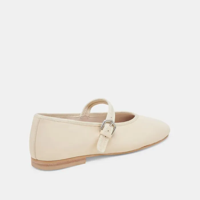 Dolce Vita Roslyn Ballet Flats Creme Leather Women Flats and Loafers