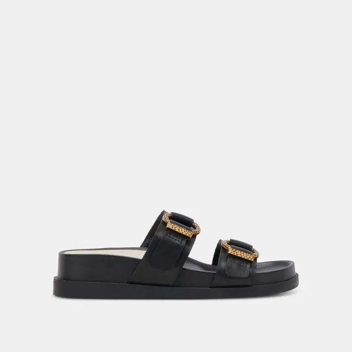 Dolce Vita Soya Sandals Onyx Leather Women Sandals
