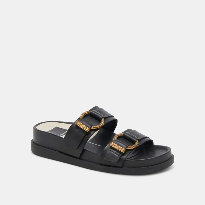 Dolce Vita Soya Sandals Onyx Leather Women Sandals