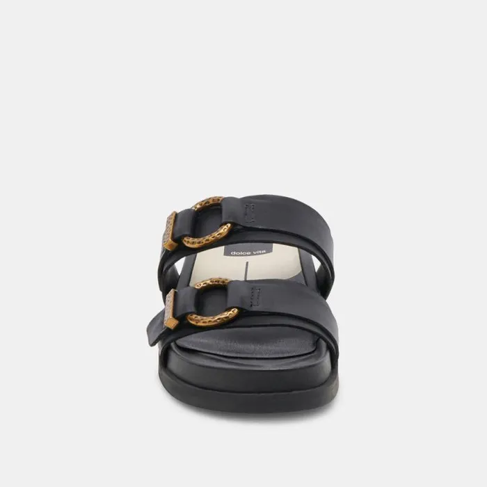 Dolce Vita Soya Sandals Onyx Leather Women Sandals