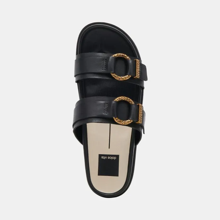 Dolce Vita Soya Sandals Onyx Leather Women Sandals