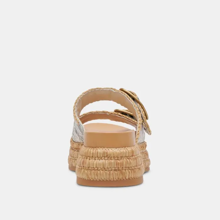 Dolce Vita Wanika Sandals Black White Embossed Leather Women Sandals