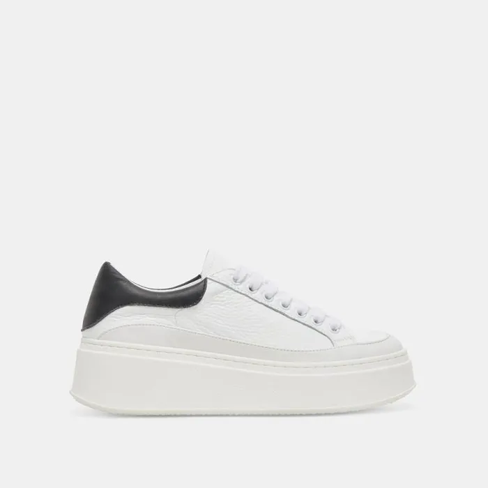 Dolce Vita Wyett Sneakers White Black Leather Women Sneakers