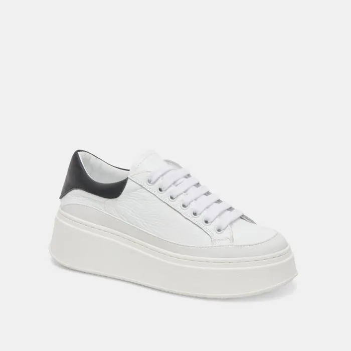 Dolce Vita Wyett Sneakers White Black Leather Women Sneakers