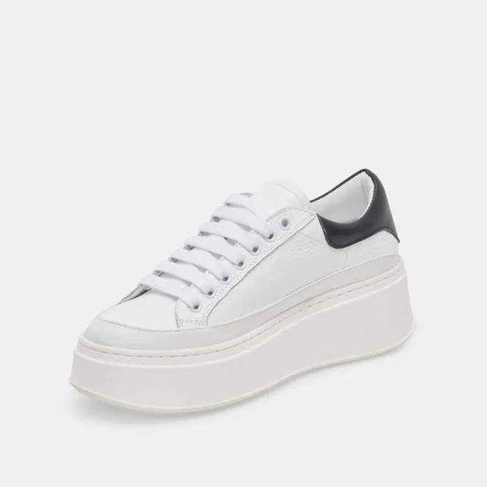 Dolce Vita Wyett Sneakers White Black Leather Women Sneakers