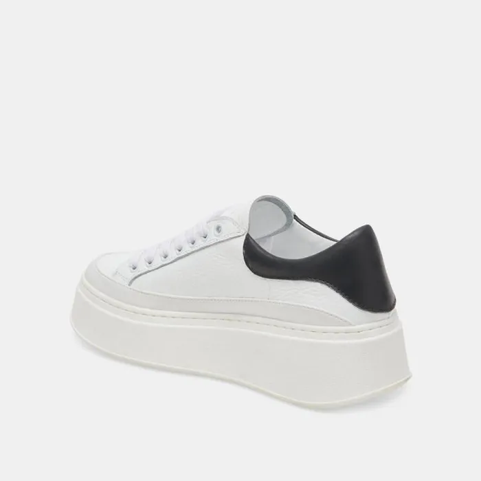 Dolce Vita Wyett Sneakers White Black Leather Women Sneakers