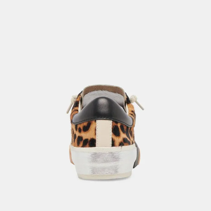 Dolce Vita Zina Sneakers Leopard Black Calf Hair Women Sneakers