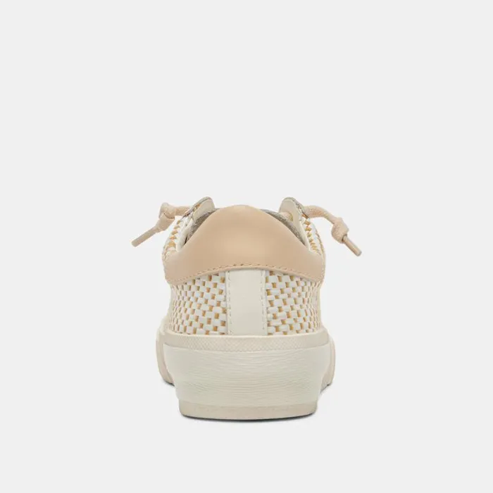 Dolce Vita Zina Sneakers Tan Cream Raffia Women Sneakers
