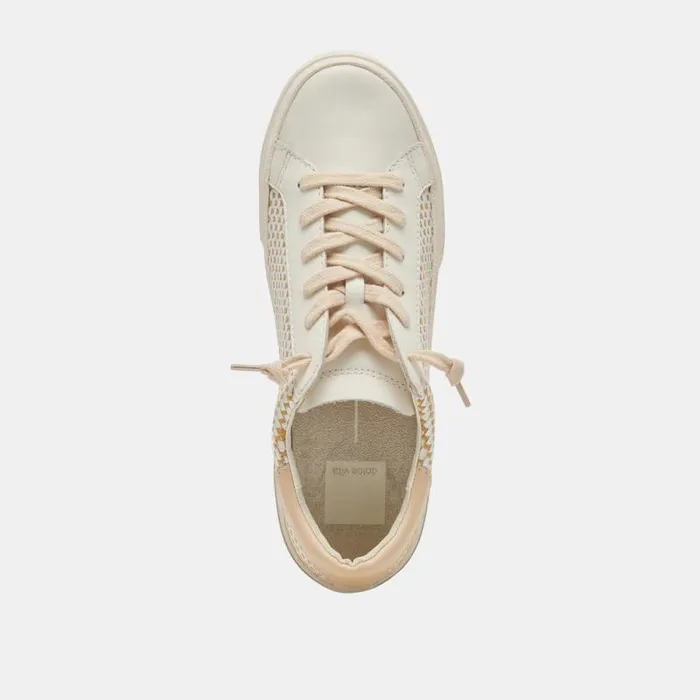 Dolce Vita Zina Sneakers Tan Cream Raffia Women Sneakers