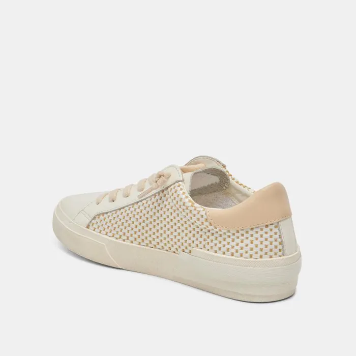 Dolce Vita Zina Sneakers Tan Cream Raffia Women Sneakers