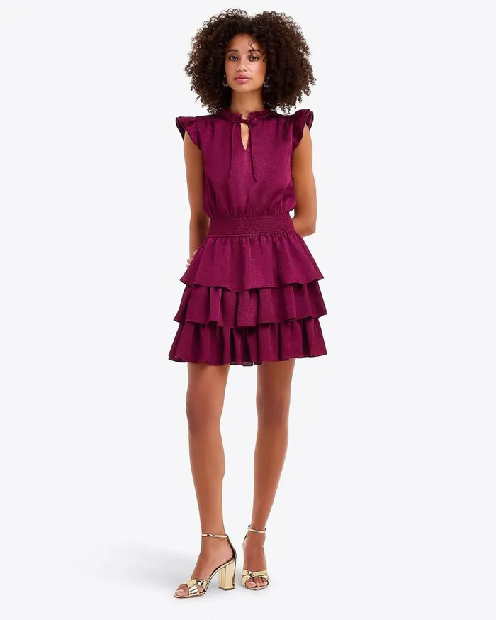 Draper James Bottoms and Skirts Women Alana Tiered Dress In Hammered Satin