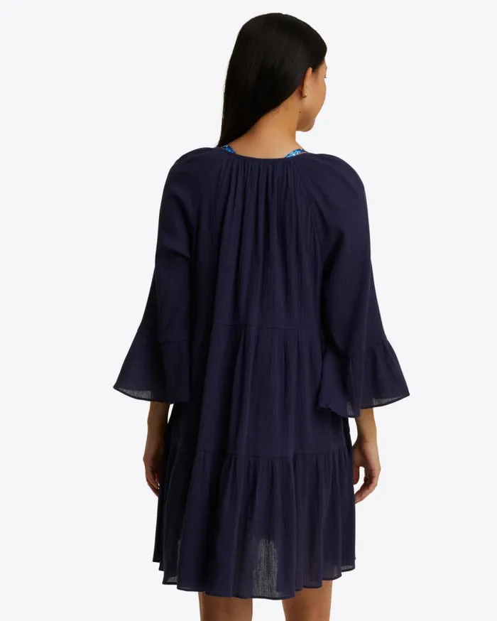 Draper James Dresses Women Crinkle Cotton Tiered Coverup