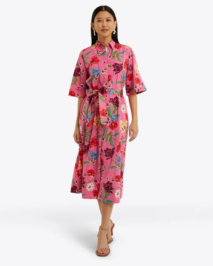 Draper James Dresses Women Riley Midi Shirtdress In Lurex Stripe