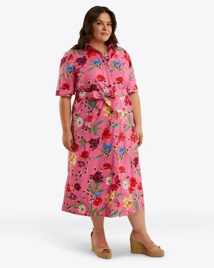 Draper James Dresses Women Riley Midi Shirtdress In Lurex Stripe