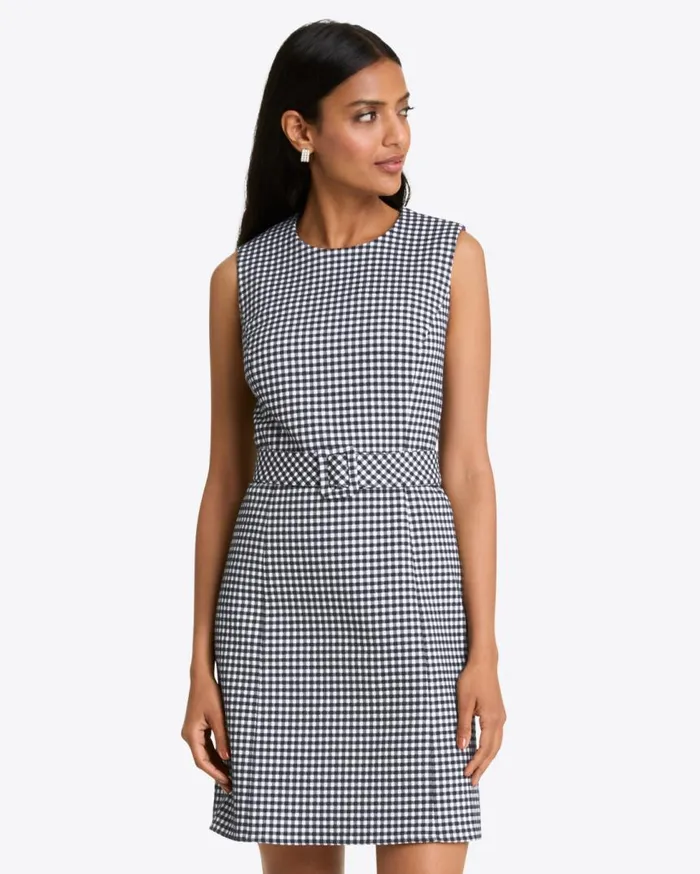 Draper James Dresses Women Sadie Belted Shift Dress In Textured Gingham