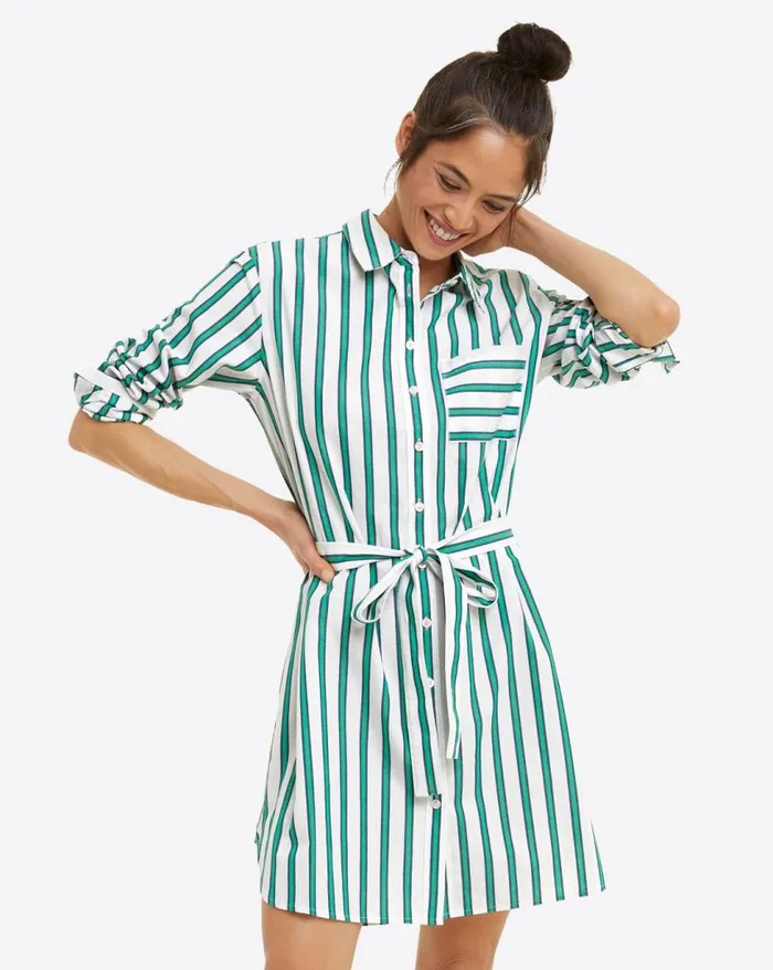 Draper James Extended Sizes Women Carly Shirtdress In Bold Stripe