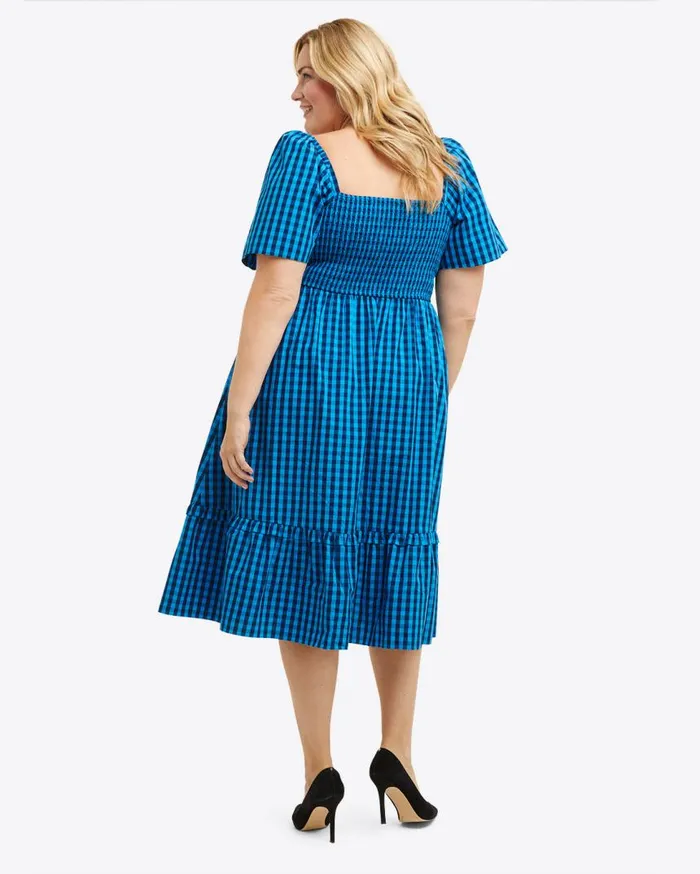 Draper James Extended Sizes Women Deana Smocked Dress In Blue Gingham