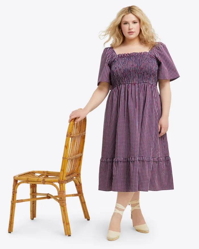 Draper James Extended Sizes Women Deana Smocked Dress In Picnic Plaid