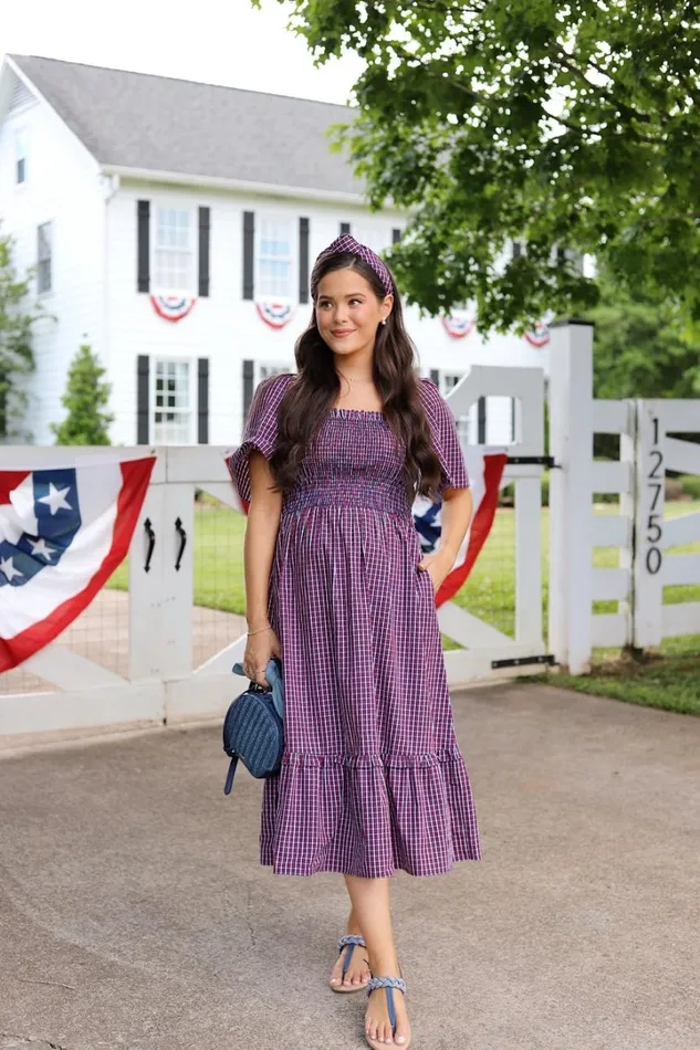 Draper James Extended Sizes Women Deana Smocked Dress In Picnic Plaid