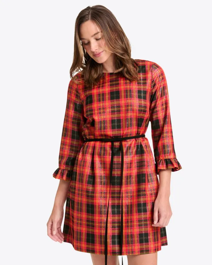 Draper James Extended Sizes Women Jessie Shift Dress In Caroline Shimmer Plaid Draper James Extended Sizes Women Jessie Shift Dress In Caroline Shimmer Plaid