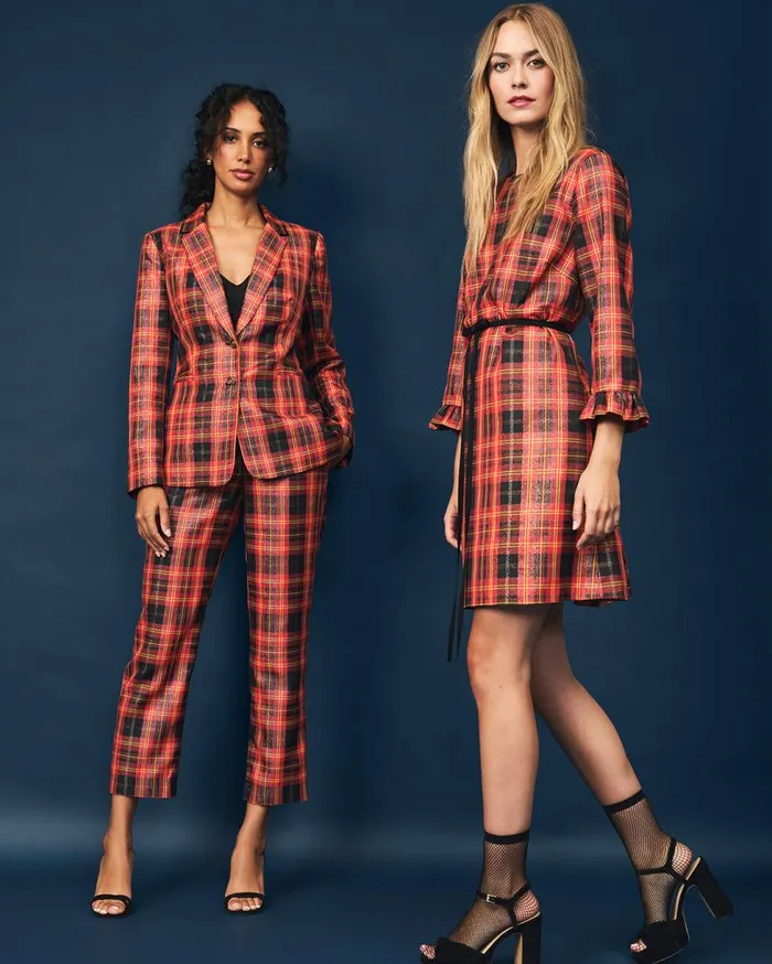 Draper James Extended Sizes Women Jessie Shift Dress In Caroline Shimmer Plaid